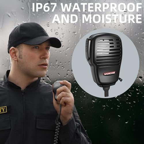 Image of SAMCOM FPCN30A Radio Speaker Mic 2 Pin Waterproof Shoulder Microphone | Handheld Remote Speaker Police Lapel PTT Microphone K Standard with 3.5m Audio Rotating Clip for SAMCOM 2 Pin K Type
