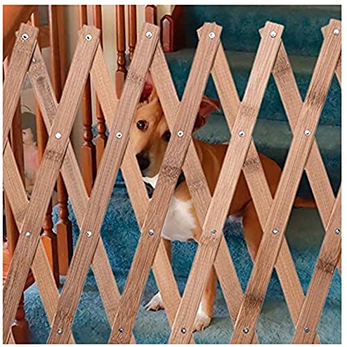 Zaungitterschutz, Holztür, einziehbar, stehend, Trennwand, Terrasse und Garten, Online-Hundezubehör (gelb, Einheitsgröße)