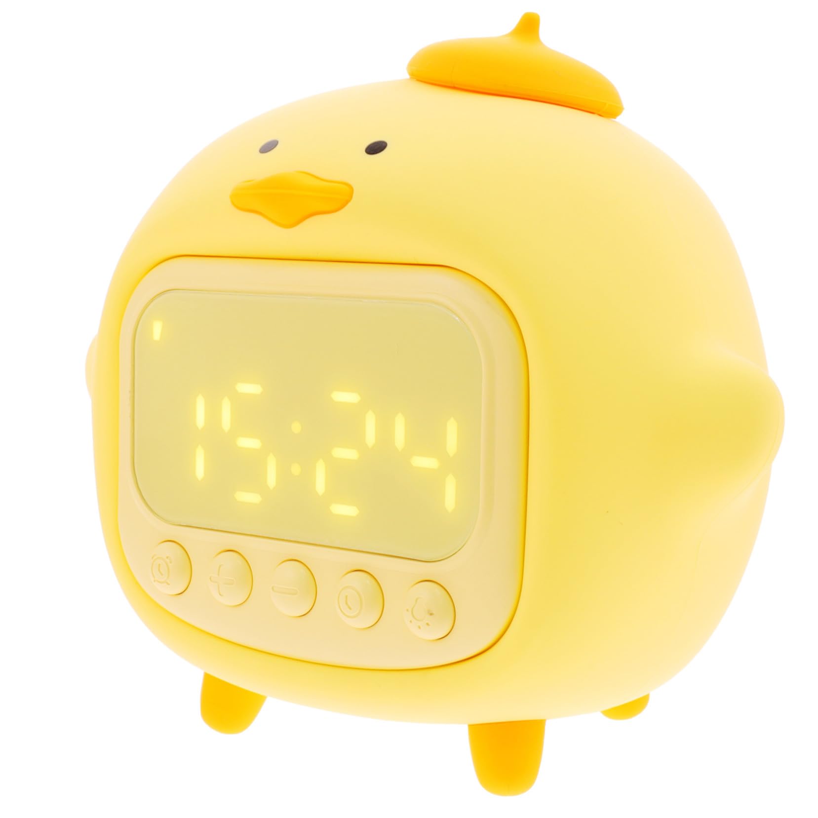 VANZACK Réveil Lampe LED Canard Créatif Silicone Veilleuse de Chevet Multifonction pour Chambre Garçon Fille avec Horloge Digitale et Alarme Intégrée Lampe de Table Pratique