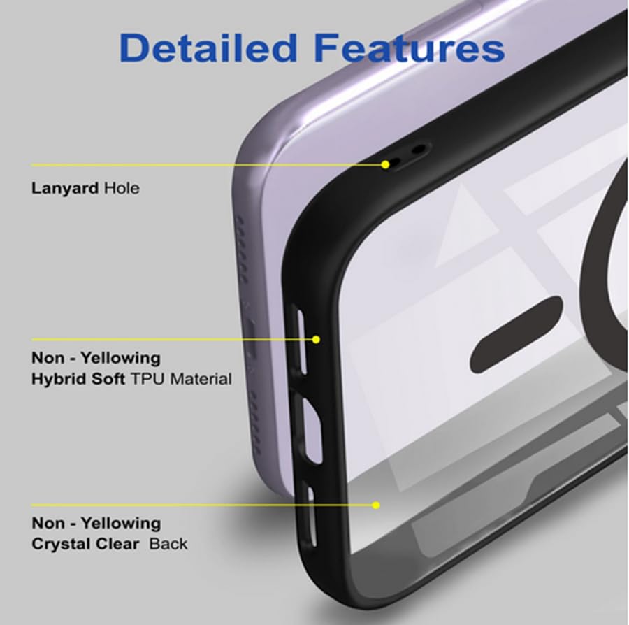 Image of NISHTECH for Samsung Galaxy S21 5G Case: Clear Magnetic Slim Fit Case Compatible with Magsafe Rugged Protective Transparent Cover (Black Magnetic)