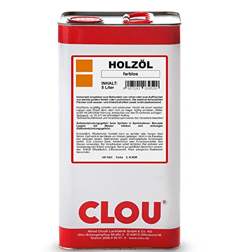 Preisvergleich Produktbild CLOU Holzöl farblos 5 Liter