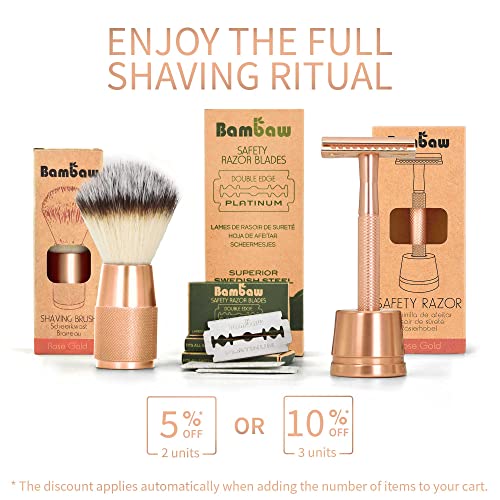 Metall Rasierer Klassisch mit Rasierhobel Halter | Naßrasierer Herren und Damen | Eco Rasierer Metall | Safety Rasierer… - Image 7