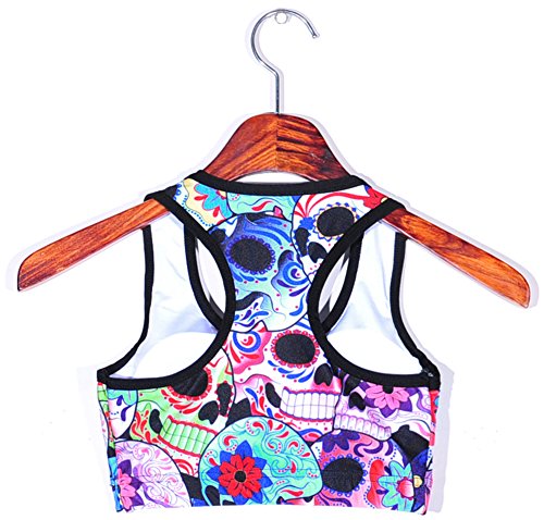 Image of Sister Amy Women's Aerobics Gym Dance Yoga Vest Printed Sports Bra Top Vest