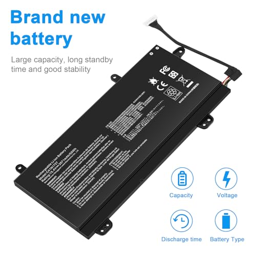 Image of C41N1727 Laptop Battery Replacement for Asus Zephyrus M GM501 GM501G GM501GM GM501GS ROG GU501 GU501G GU501GM GM501G-SEI006T GM501GS-EI015T GU501GM-BI7N8 GM501GM-EI005T GM501GS-EI003T 15.4V 55Wh