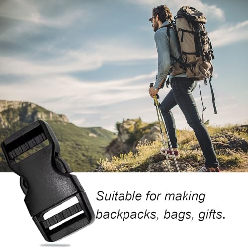 Aeuezxx Steckschnallen, 4 Stück Plastik Steckschnallen, 25 mm Schnellverschluss-Schnallen, Seitliche Schnallen, Rucksackschnalle, Verstellbare Kunststoff-Schnallenclips