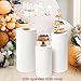 Gladeup 3Pcs Cylinder Stands for Party Round Pedestal Stand with Spandex Covers & Weighted Base - for Birthday Wedding Party Outdoor Indoor Decor (White)