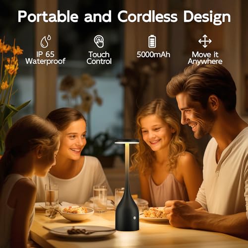 Toowell HJX-TC231129C001 Yogaret 2 Pack Rechargeable Table Lamps Cordless,5000Mah Battery Operated Led Table Light For Outdoor Patio Restaurant Dining Dinner Home,Waterproof thumb #2