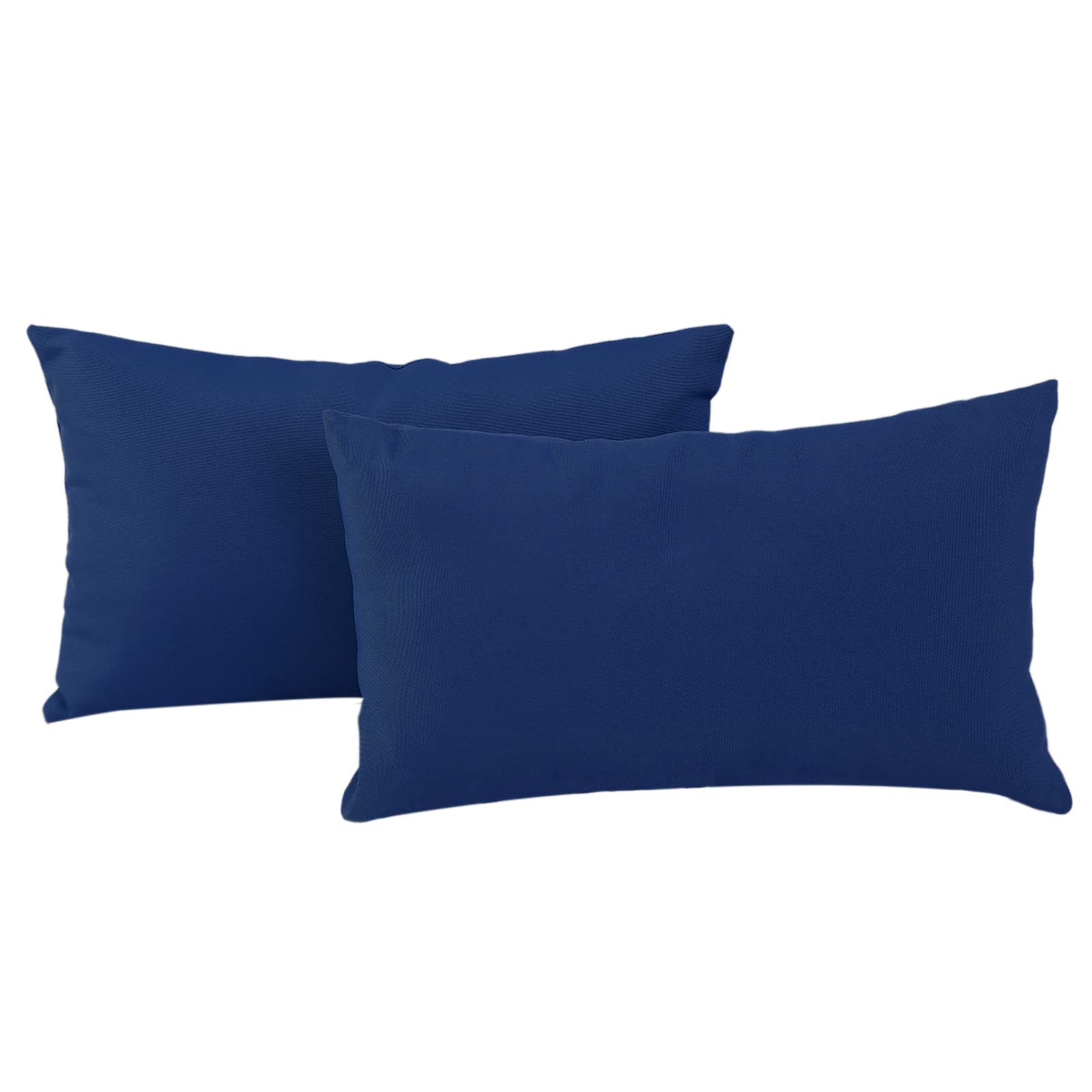 idee-home Outdoor Pillows with Inserts Included, Patio Outside Lumbar Pillows Waterproof Set of 2, 12 x 20 inch Navy Blue