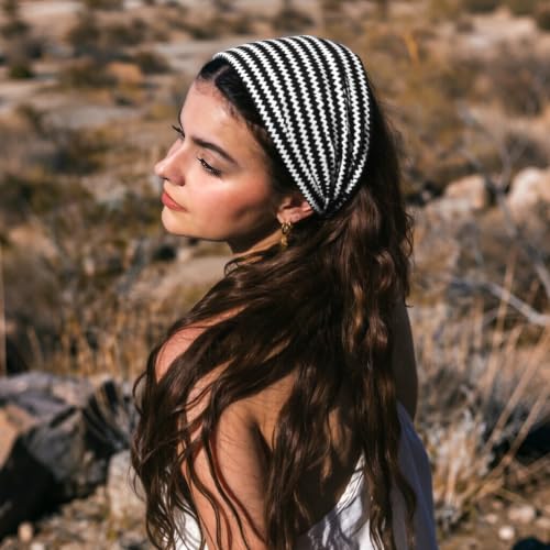 Image of DRESHOW 4 Pack Turban Headbands for Women Wide Vintage Head Wraps Knotted Cute Hair Band Accessories