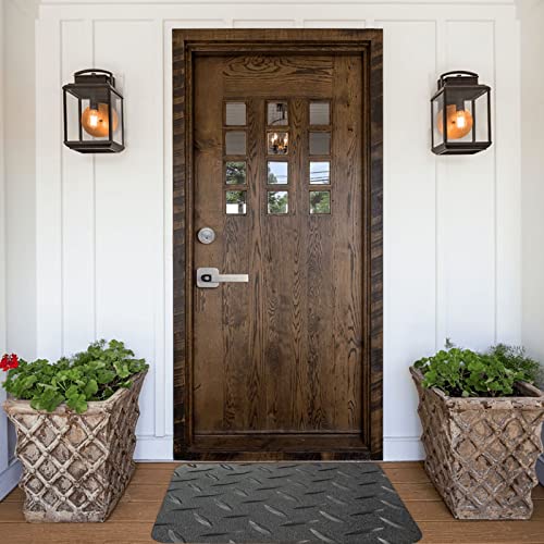 Abstract Diamond Plate Front Doormat 16X 24 Inch Indoor Outdoor Area Rug Carpet Entryway Non-Slip Absorbent Floor Mat Door Rugs For Entry, Patio,High Traffic Area #TOP5