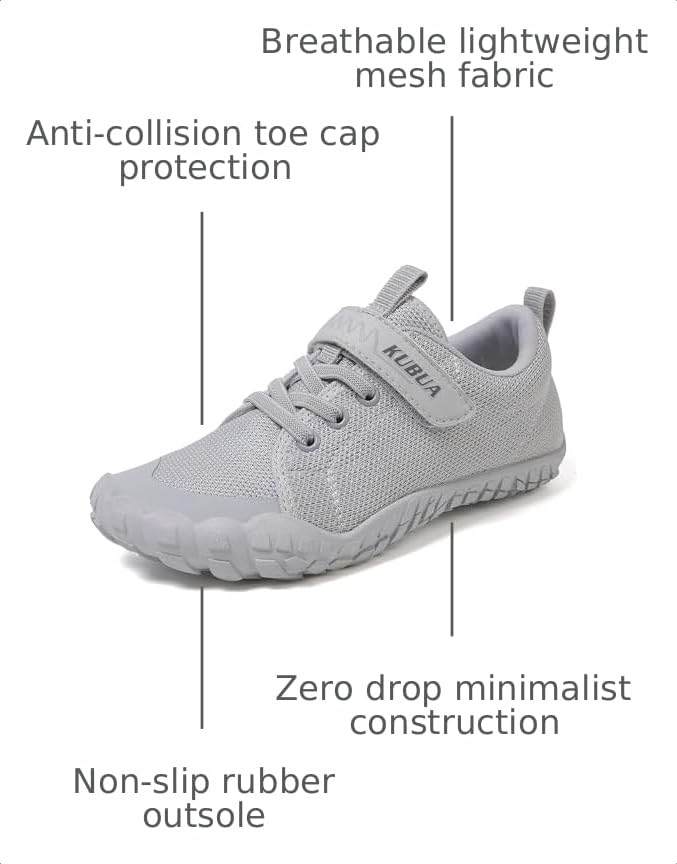 Image of KUBUA Kids Barefoot Shoes for Boys Girls Zero Drop Minimalist Sneakers | Wide Toe Box, Natural Foot Development, Lightweight, Hiking, Running, Tennis, Walking, School, Toddler, Little Kid, Big Kid