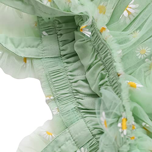 Amropi Baby Girl'S Tulle Tutu Dress 3 Pieces Flower Printed Sleeveless Summer Dresses Pink Green White,12-18 Months thumb #5