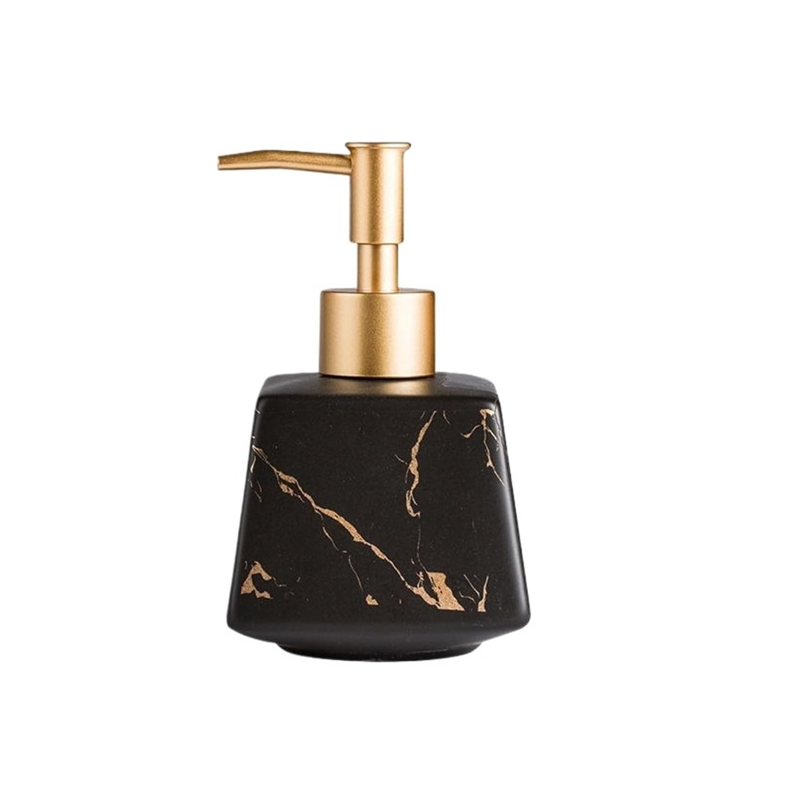 soap dispenser Creative Ceramic Lotion Bottle Kitchen Dishwashing Liquid Soap Dispenser Press Type(Black)