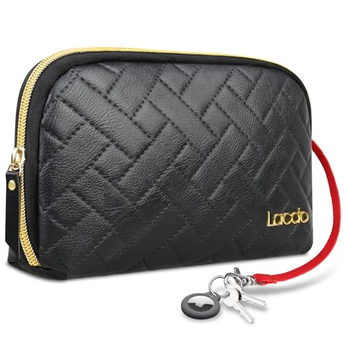 Lacdo Organizador Tecnológico Portátil Bolsa Estuche Accesorios Electrónicos para MacBook Cargadores de Laptops, Cables, Cordones, Mouse, Adaptador USB, Artículos de Tocador, Cosméticos, Negro