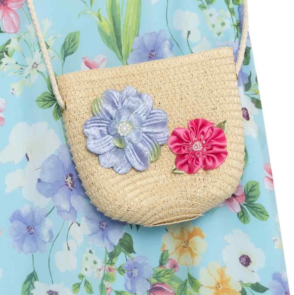 Speechless Girls' Flutter Sleeve Floral Printed Chiffon Maxi Dress3