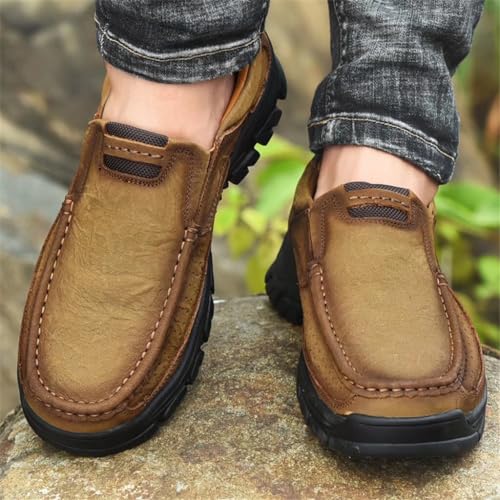 Men’s Casual Leather Shoes Breathable Loafers Lightweight Men Driving Shoes Slip On Fashion Boat Shoes Outdoor Non-Slip Comfort2