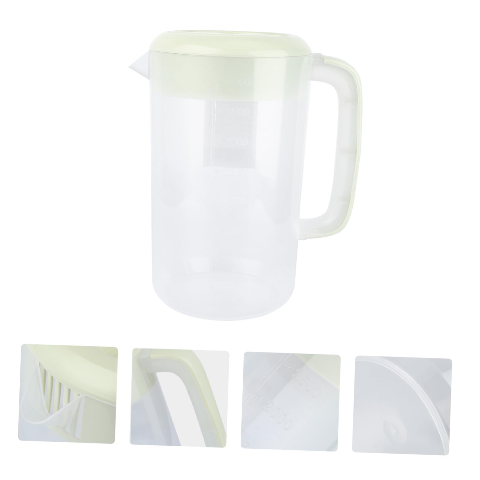 Jarra de Agua Plástica Transparente 4000ml con Mango y Tapa para Bebidas Frías en Casa