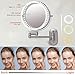 Rechargeable Wall Mounted Lighted Makeup Vanity Mirror with 10X/1X Magnification For Shaving, 8Inch Brushed Nickel Magnifying Mirror Makeup Wall Mounted with Light,13 Inch Extendable (8CB-N10X)