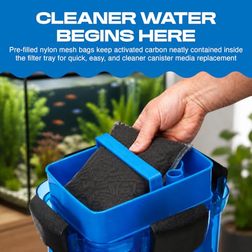 Image of Penn-Plax Cascade Pro-Carb Filt-A-Pack, 2 Pack - Carbon Aquarium Canister Filter Media Bags - Pre-Bagged Nylon Mesh Replacement for Cascade Systems, Freshwater & Saltwater Tanks - 8 Ounce