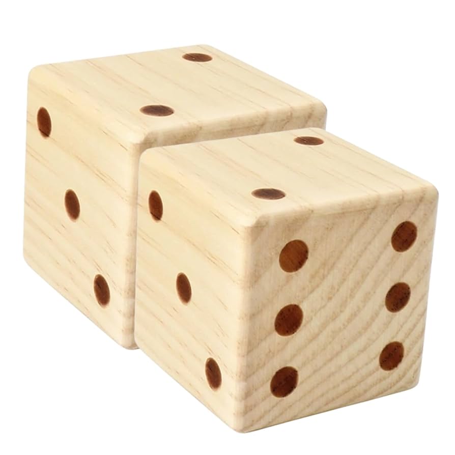 ヒノキのサイコロ２個セット 5cm ✕ 5cm　視力の低い方も手触りで読める ヒノキのサイコロ2個セット 5cm ✕ 5cm 視力の低い方も手触りで