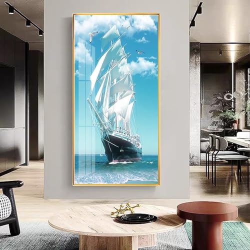 Art mural vintage voiliers sur toile premium pour la décoration intérieure d'hôtel