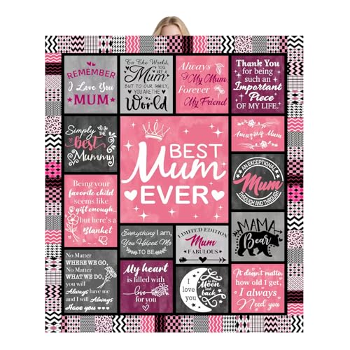 for Mom Soft & Comfortable Flannel Blanket for Moms Birthday Gifts Reinforced Stitching Throws Blanket for Sofas Chairs Single Beds 60x50 Gifts for Mum Stepmum Mom Mama