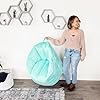 Big Joe Milano Bean Bag Chair for Kids, Teens, Adults, Mint Plush, Ultra-Soft Polyester, Lightweight Seat for Reading Nook and Gaming, 2.5 Foot Refillable