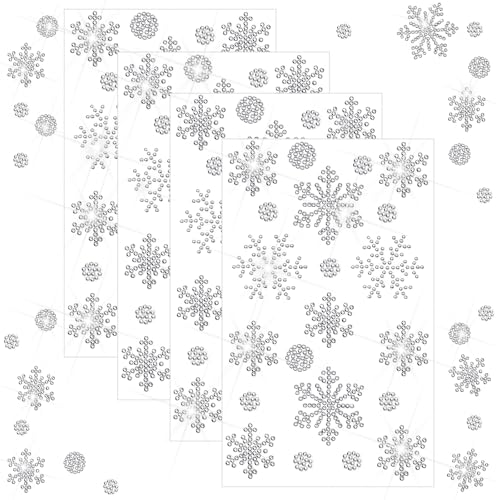 Image of Epakh 84 Glitter Bling Rhinestone Sticker, Snowflake Diamond, Silver | Self Adhesive Gem Stickers for Phone Laptop Car Face Makeup, Sparkly Crystal Rhinestone Decals for Gifts Craft Projects