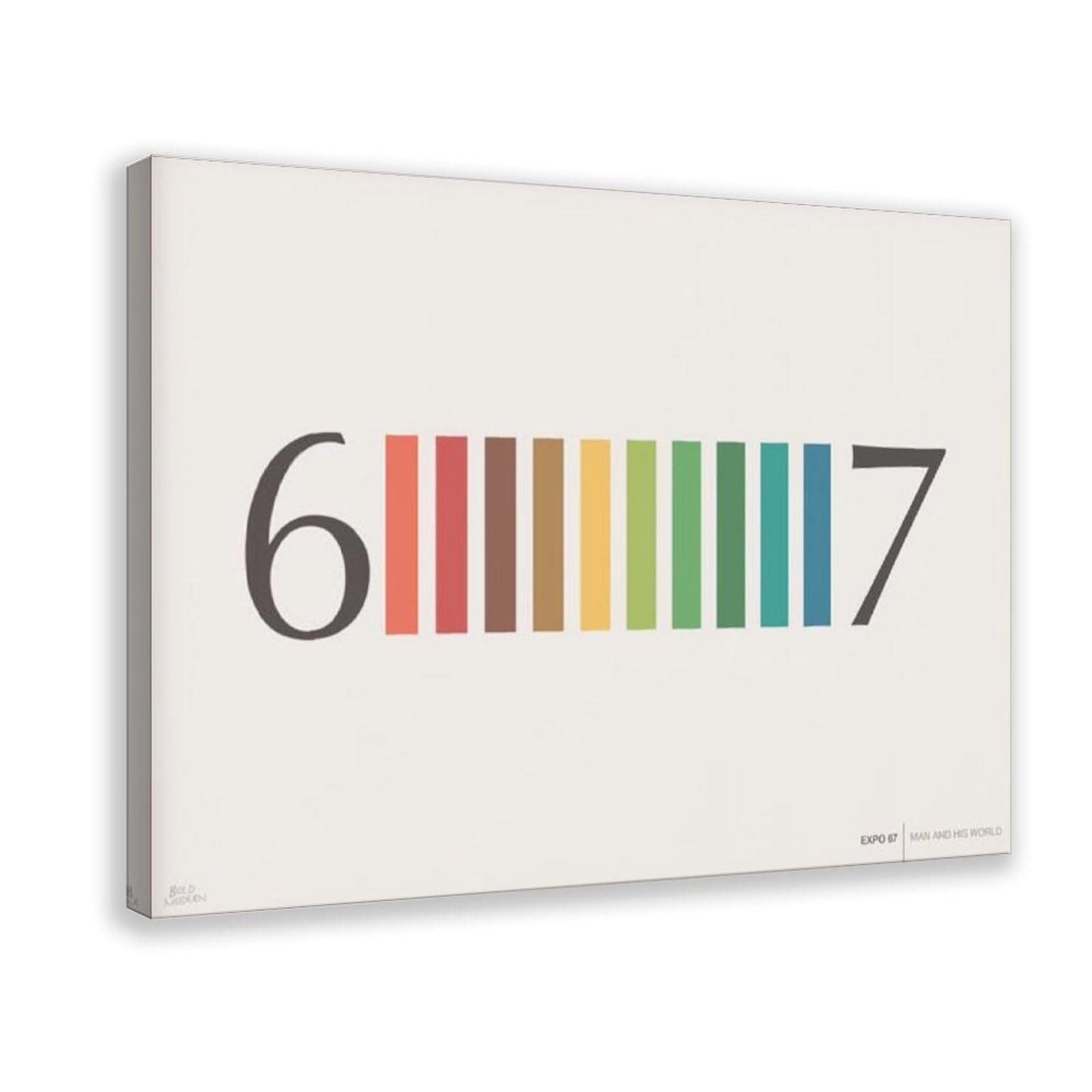 GJtyRFH Expo 67 Montreal Canada Rainbow Kaleidoscope Spectrum Mid Century (2) Canvas Wall Art Posters And Prints Room Aesthetic Bedroom Office Decor 12" L X 18" W
