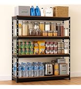 JD FRESH 4 Tier Extra Large Metal Shelf Rack/60x36x12 Inch Adjustable Boltless Shelving Unit/Heav...