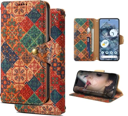 Image of ClickCase for Oppo A52 Natural Wood Cork Eco-Friendly Printed Vegan Leather Wallet Case Flip Cover with Card Holder & Kickstand,Magnetic Flip Cover for Oppo A52 (Wooden Winter)