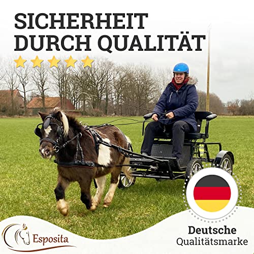 Esposita Einspännergeschirr „ Anatomic “ anatomisches Brustblatt Geschirr für Kutsche Einspänner Kutschgeschirr in Schwarz Gr. Mini Shetty