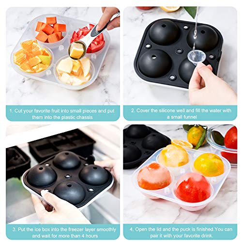 Round Ice Cube Mold, Easy Release Ice Ball Mold Ice Cube Trays Silicone Ice Cube Tray Large Ice Cube Tray for Whiskey, Cocktail Flexible
