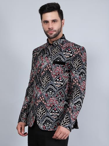 Image of WINTAGE Men's Embroidered Velvet Bandhgala