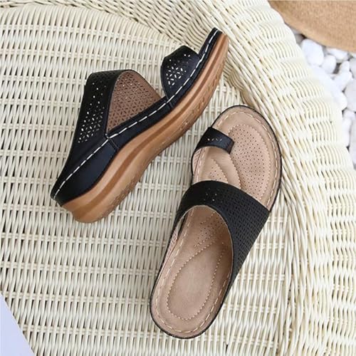 Yytcsjz Women's Hollow Sandals, Summer Split Toe Women's Comfortable Breathable Mesh Flip Flops, Wedge Heels, Clip Toe Bunion Corrector4