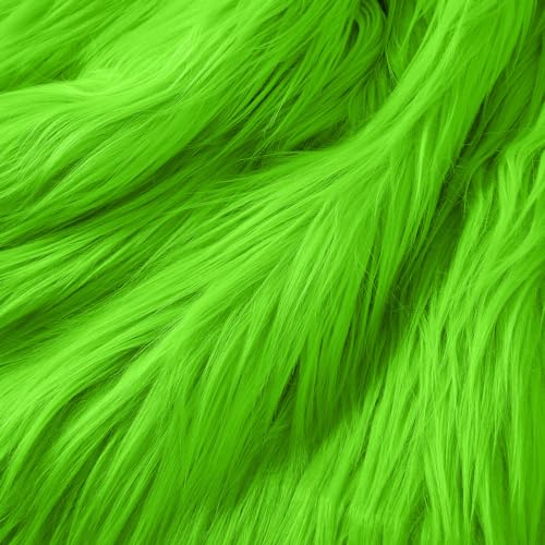 Fausse fourrure à poils longs verte pour créer vos costumes et décors de fête