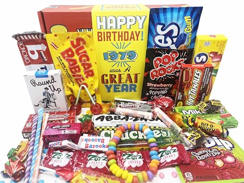 RETRO CANDY YUM ~ 1979 46th Birthday Ideas - Gift Box of Nostalgic Candy Assortment from Childhood - Birthday Gifts for 46 Year Old Men and Women Born 1979 Jr