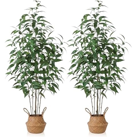 Ferrgoal Artificial Eucalyptus Tree,5Ft Tree Fake Plant in Pot for Home and Office Decor,Potted Faux Plants Tall Artificial Trees for Indoor, Outdoor Cover