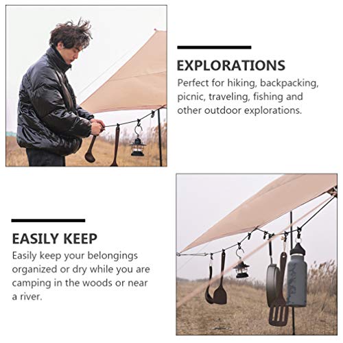 TEHAUX Barraca Ao Ar Livre Barraca de Acampamento Varal Com Ganchos Portátil Acampamento Cordão para