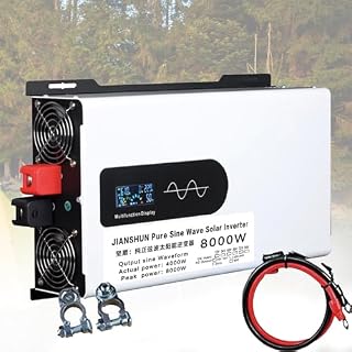10000W Pure Sine Wave Inverter, Hybrid DC12V-48V to AC 110V-220V, LCD Display for Car Power, RV, Outdoor Camping, High Efficiency, Portable Power Solution