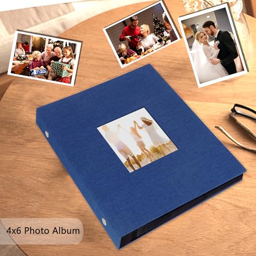 Miaikoe Photo Album 6x4 400 Pockets Slip in Large Capacity Album for Family Wedding Anniversary Linen Album Book Holds 400 Vertical 10x15cm Photos(400 Pockets - Image 3