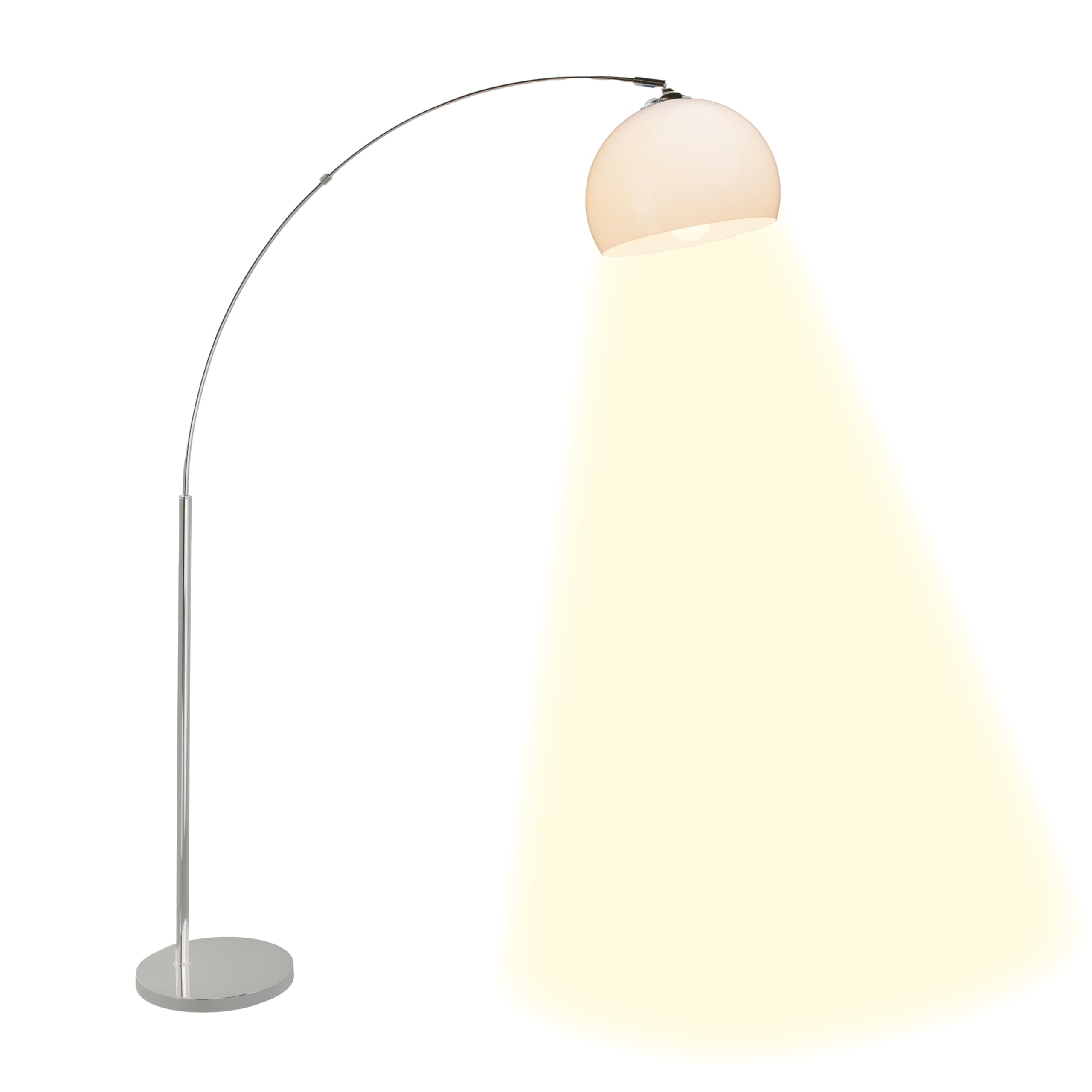 Brilliant Lampe Vessa Bogenstandleuchte 1, 7m chrom/weiß