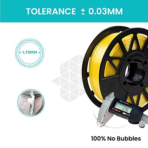 Image of Tesseract Premium PLA + 1.75mm 3D Printing Filament | Dimensional Accuracy + /- 0.03mm | Compatible with Most FDM Printers | 1 KG 3D Printer Filament - PLA Silk Yellow (Quantity 1)