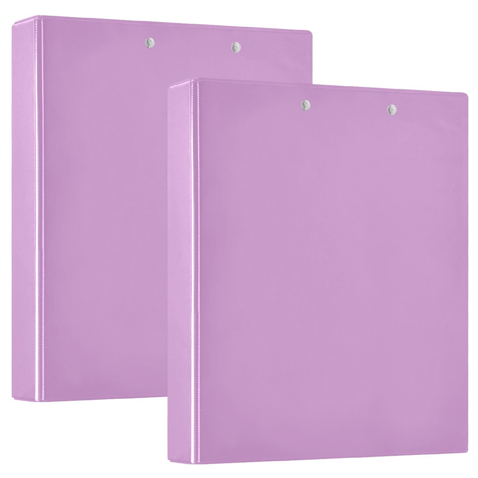Raccoglitore a tre anelli medio, color lavanda magenta, raccoglitore ad anelli a D, raccoglitore grande, raccoglitore a 3 anelli con portablocco, raccoglitore per ufficio (confezione da 2)