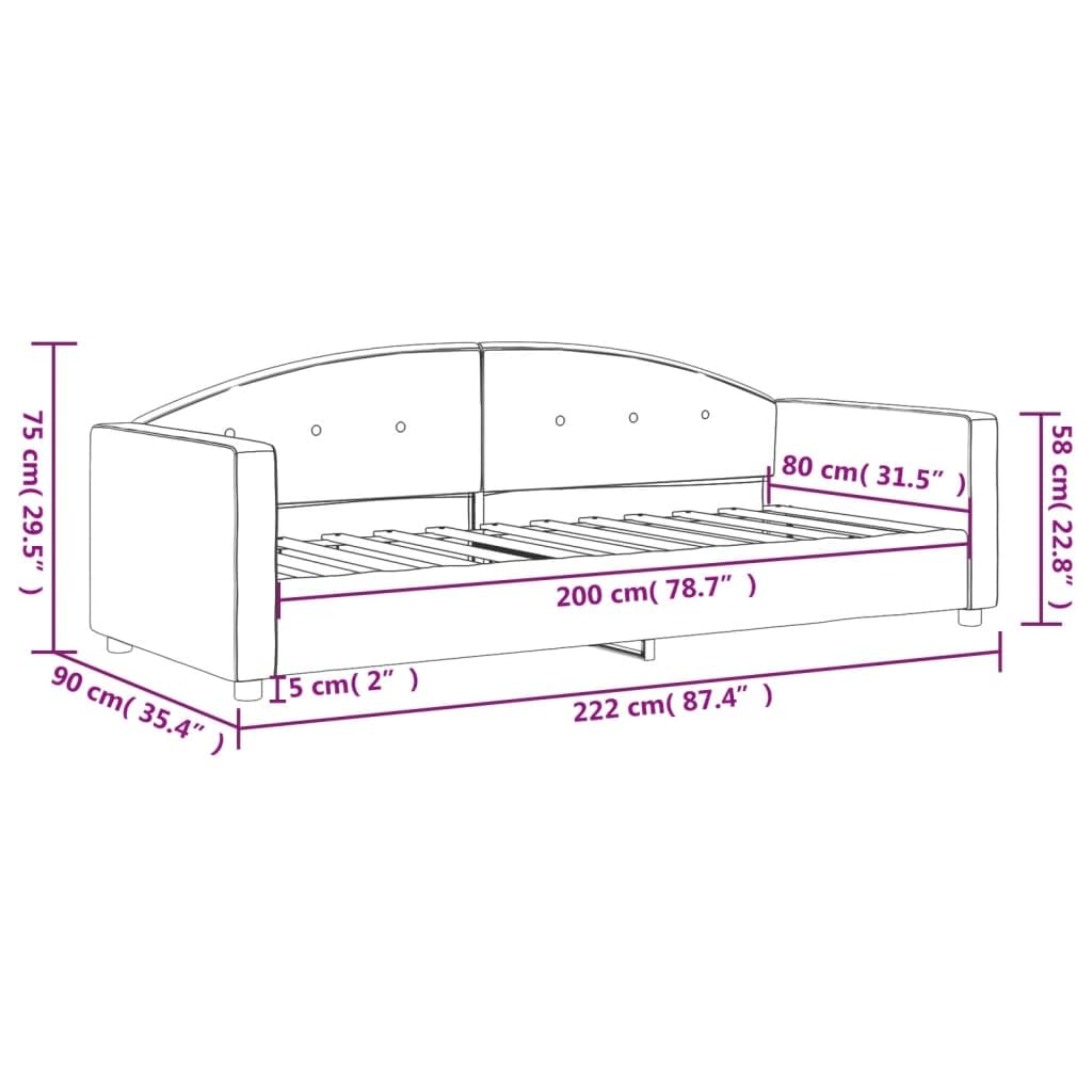 Velluto Trasformabile 2 in 1 Divano Letto Design Moderno Rosa 80x200 cm