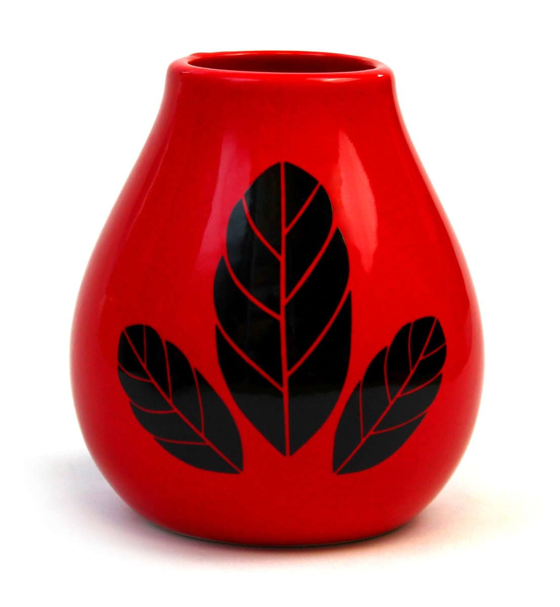 Kubek do herbaty Mate ● Kubek Mate Hoja czerwony ● Kubek ceramiczny i Bombilla ● Stalowa bombilla ● Słomka ● Ceramiczna tykwa Kubek do herbaty mate