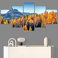 SIGNWIN 5 Panel Canvas Wall Art Modern Art Expressive Forest Multicolor Photography Romantics Scenic for Home Decorations Ready to Hang - 60