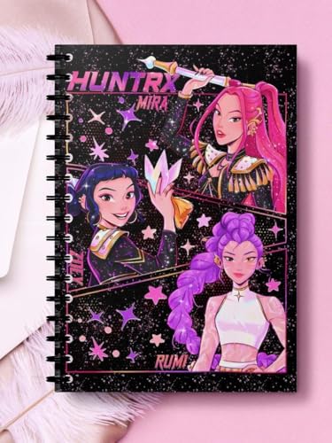 Image of CRAFT MANIACS Kpop Demon Hunter Huntrix Magical A5 Ruled Printed 160 Pages Notebook