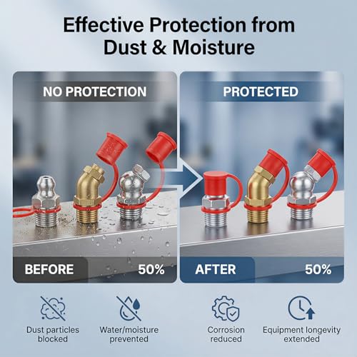 YYMT 175 Stück Schmiernippel Schutzkappen Sortiment, M5 M6 M8 M10 M12 Fettstaubschutzkappen aus Kunststoff mit Aufbewahrungsbox, Universelle Schmiernippelkappen für Auto, Motorrad, LKW und Industrie