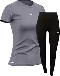 Conjunto Academia Feminino: Calça Legging + Camiseta Dry Fit Esportiva